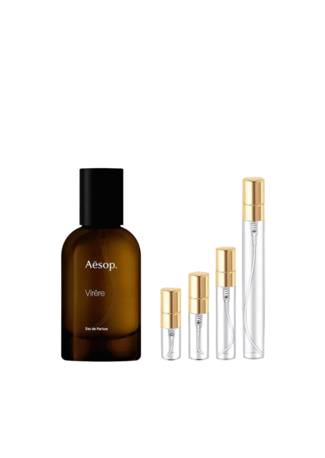 Aesop Virēre Eau de Parfum Unisex with 2ml, 3ml, 5ml, and 10ml Glass Decants with Gold Caps