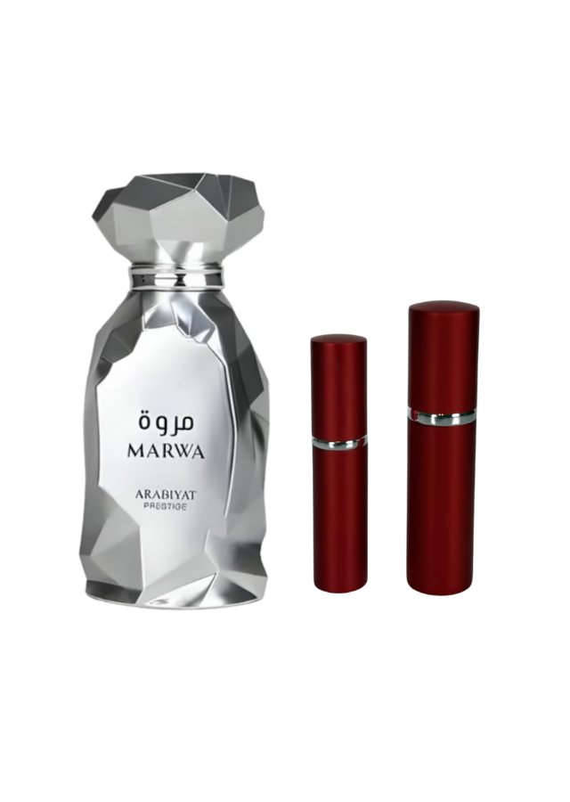 Arabiyat Prestige Marwa Eau de Parfum for Men with 5ml and 10ml Red Premium Atomizers