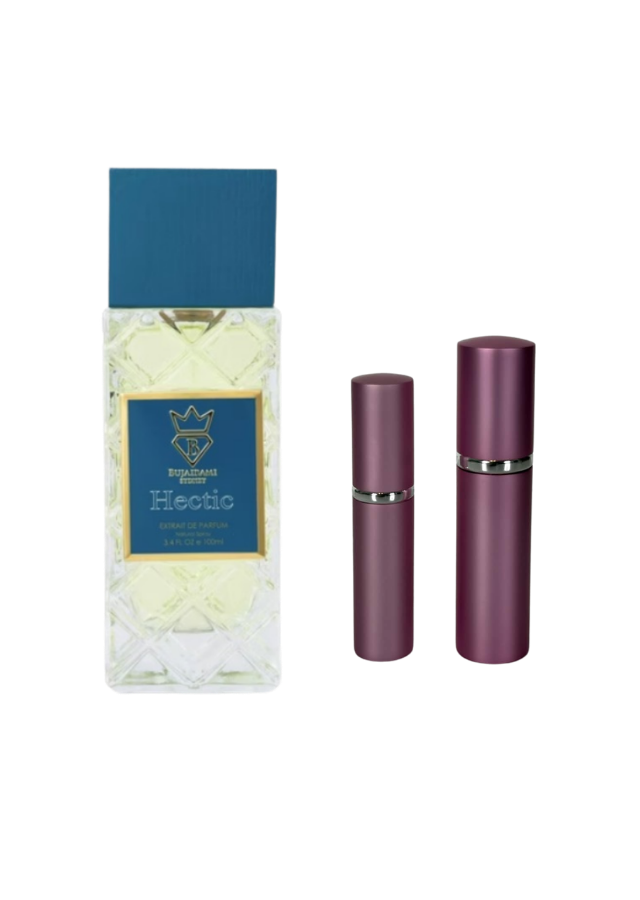 Bujairami Hectic Extrait de Parfum Unisex with 5ml and 10ml Pink Premium Atomizers