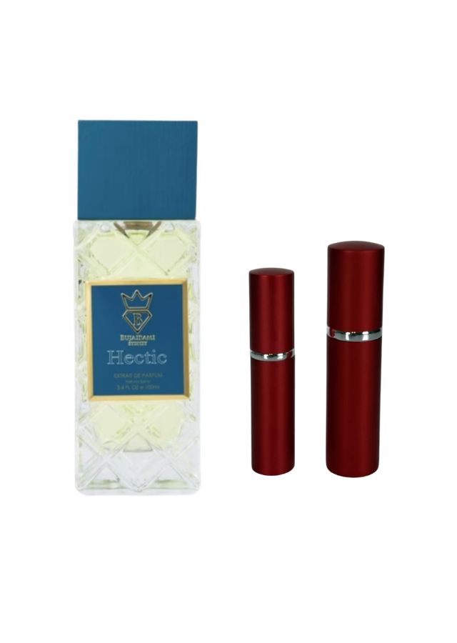 Bujairami Hectic Extrait de Parfum Unisex with 5ml and 10ml Red Premium Atomizers