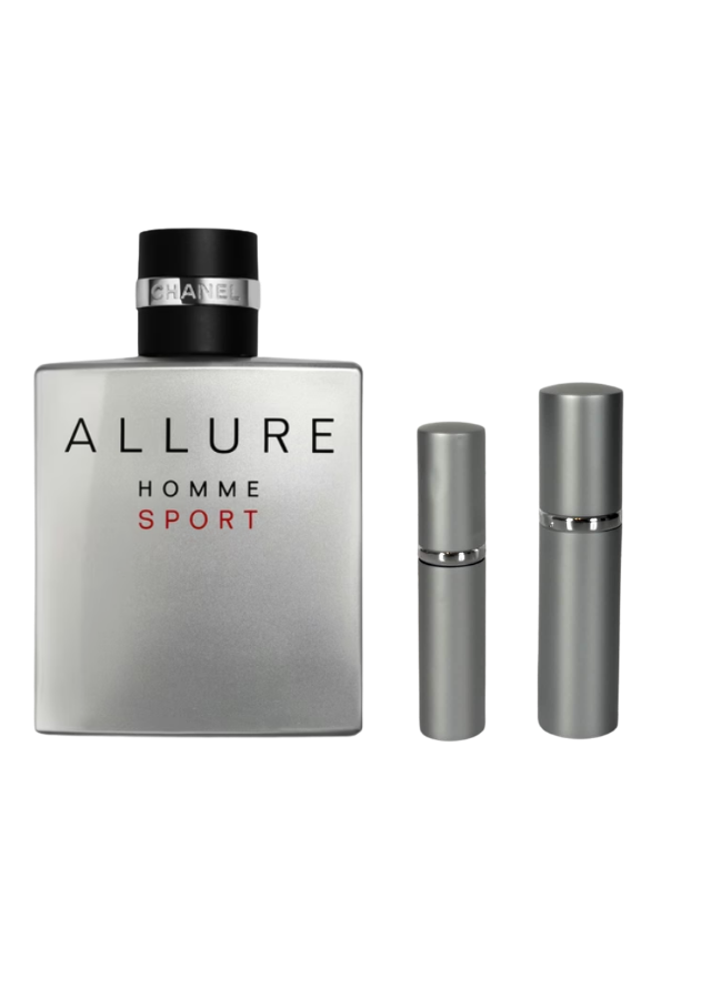 Chanel Allure Homme Sport Eau de Parfum for Men with 5ml and 10ml Silver Premium Atomizers