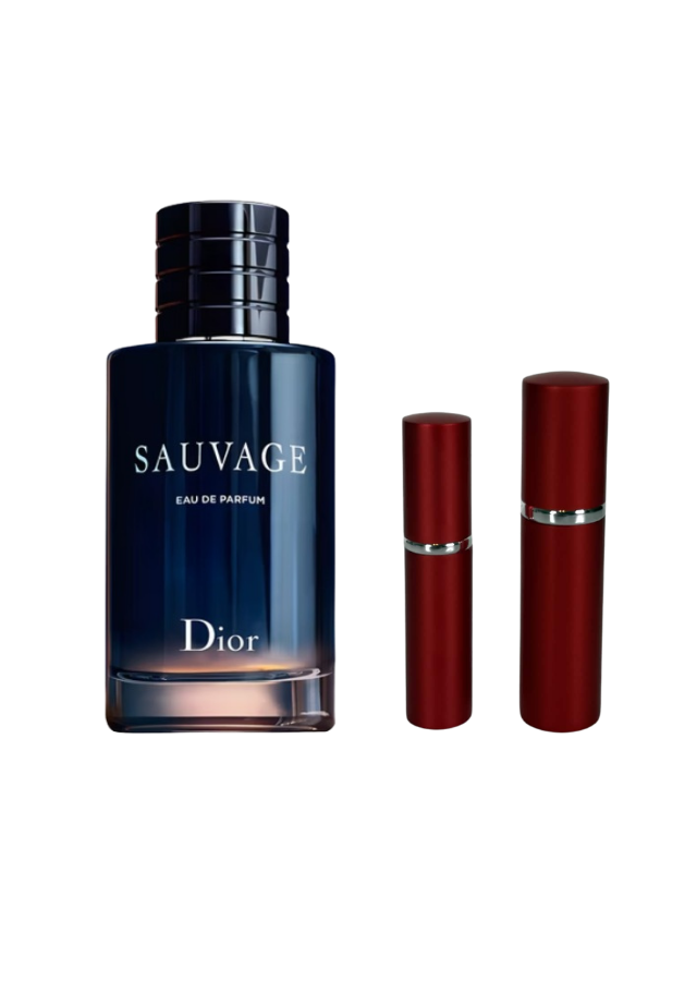 Dior Sauvage Eau de Parfum for Men with 5ml and 10ml Red Premium Atomizers