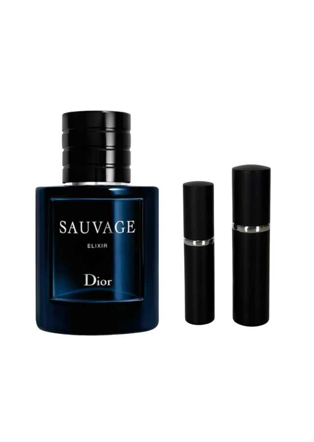 Dior Sauvage Elixir for Men with 5ml and 10ml Black Premium Atomizers