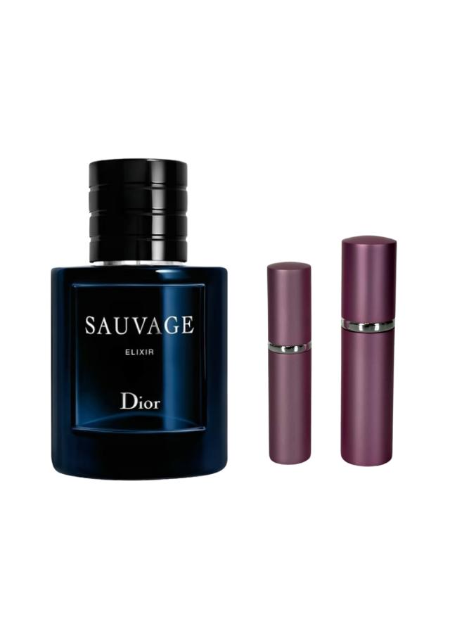 Dior Sauvage Elixir for Men with 5ml and 10ml Pink Premium Atomizers