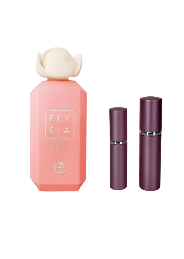 Elysia Marshmallow Eau de Parfum for Women with 5ml and 10ml Pink Premium Atomizers