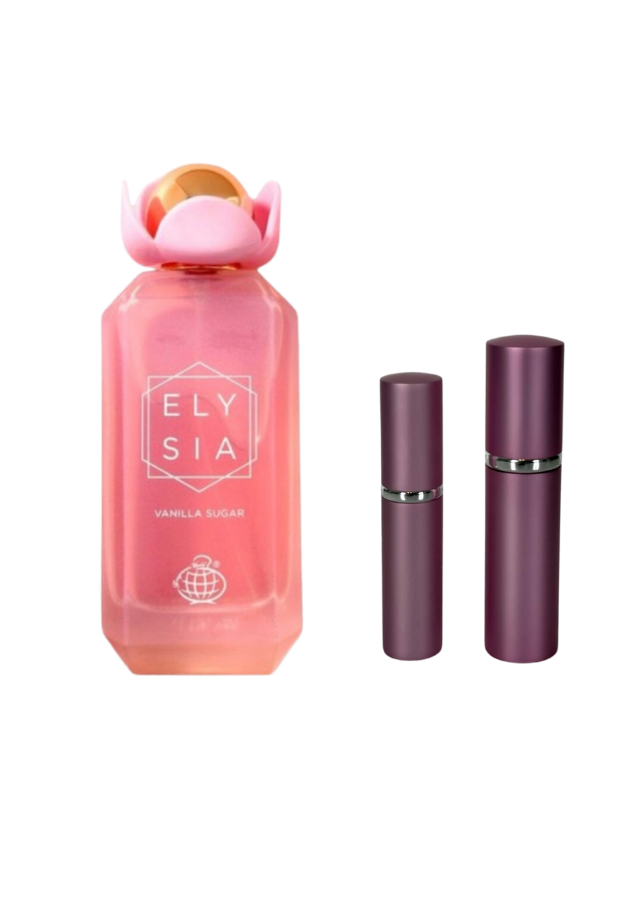 Elysia Vanilla Sugar Eau de Parfum for Women with 5ml and 10ml Pink Premium Atomizers