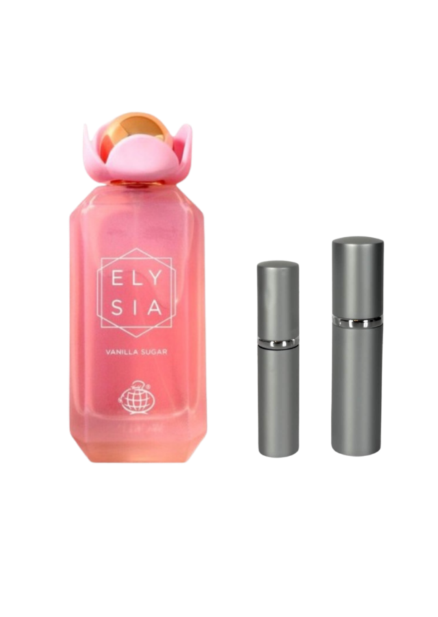 Elysia Vanilla Sugar Eau de Parfum for Women with 5ml and 10ml Silver Premium Atomizers