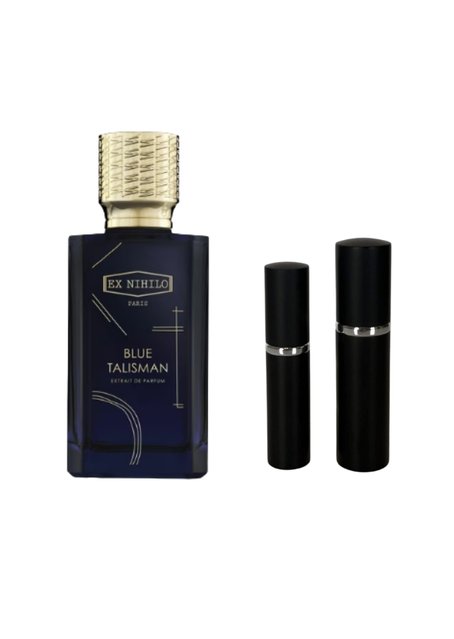 Ex Nihilo Blue Talisman Extrait de Parfum Unisex with 5ml and 10ml Black Premium Atomizers
