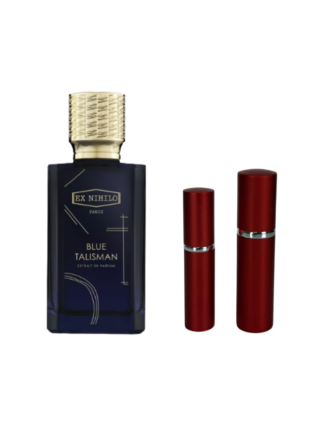 Ex Nihilo Blue Talisman Extrait de Parfum Unisex with 5ml and 10ml Red Premium Atomizers