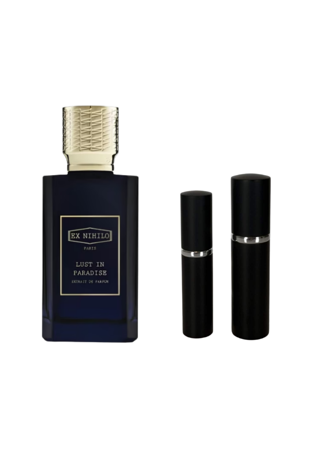 Ex Nihilo Lust in Paradise Extrait de Parfum Unisex with 5ml and 10ml Black Premium Atomizers