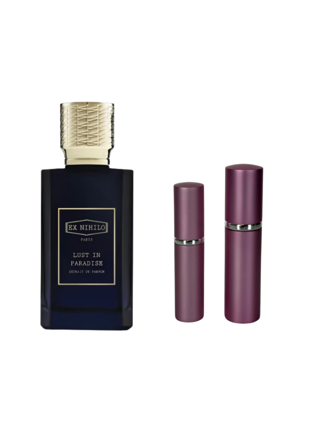 Ex Nihilo Lust in Paradise Extrait de Parfum Unisex with 5ml and 10ml Pink Premium Atomizers