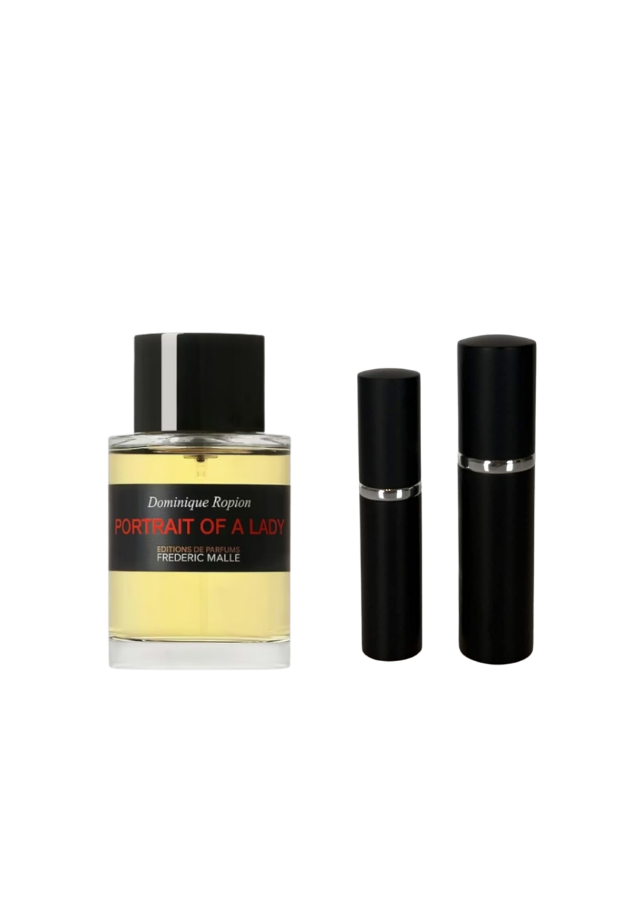 Frédéric Malle Portrait of a Lady Eau de Parfum for Women with 5ml and 10ml Black Premium Atomizers