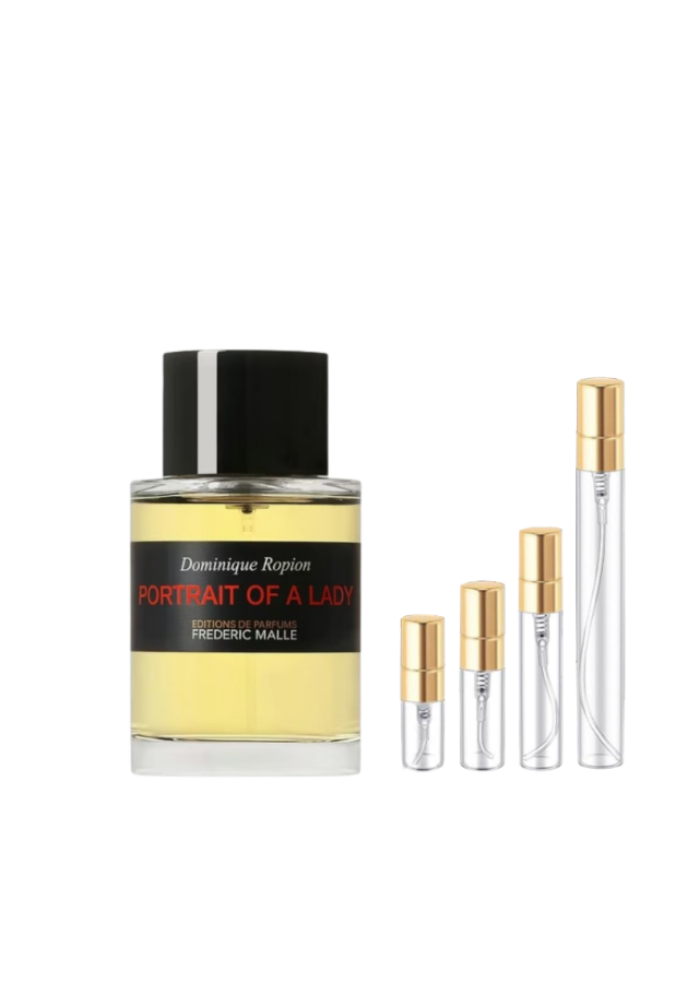 Frédéric Malle Portrait of a Lady Eau de Parfum for Women with 2ml, 3ml, 5ml, and 10ml Glass Decants with Gold Caps