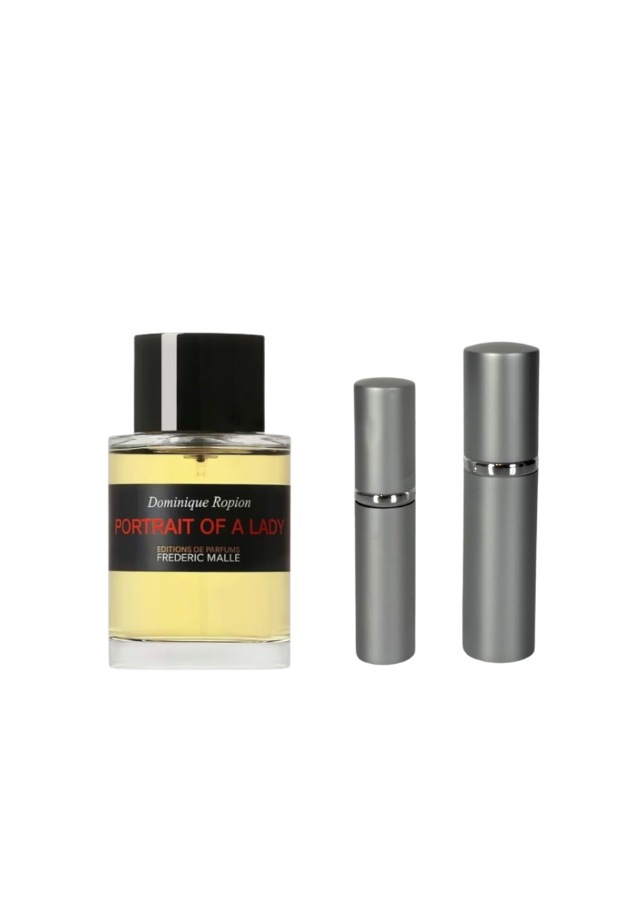 Frédéric Malle Portrait of a Lady Eau de Parfum for Women with 5ml and 10ml Silver Premium Atomizers