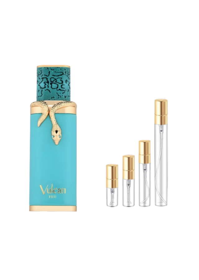 French Avenue Vulcan Feu Eau de Parfum Unisex with 2ml, 3ml, 5ml, and 10ml Glass Decants with Gold Caps