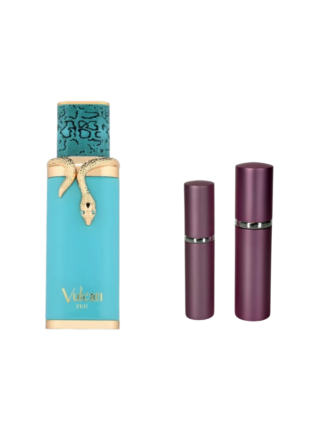 French Avenue Vulcan Feu Eau de Parfum Unisex with 5ml and 10ml Pink Premium Atomizers