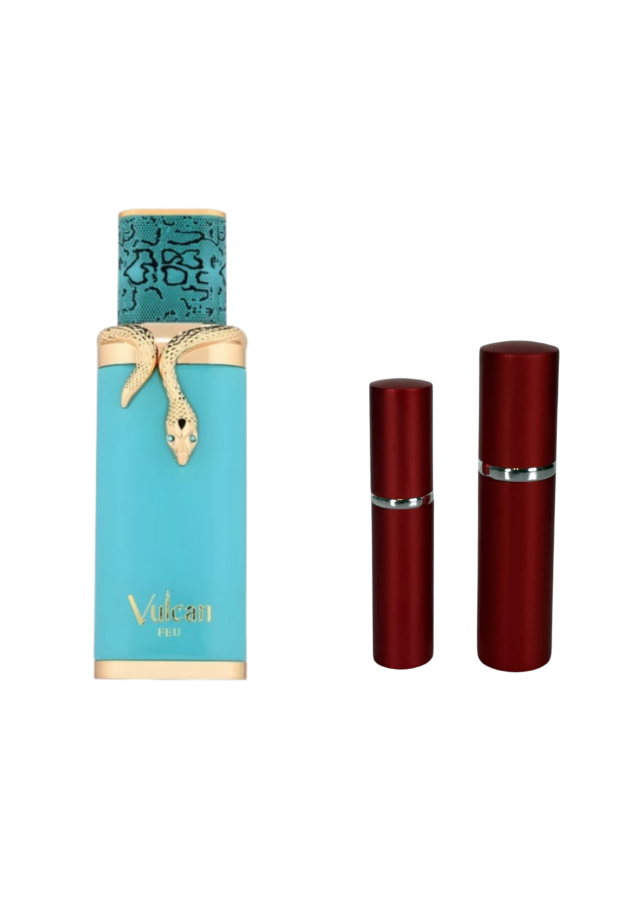 French Avenue Vulcan Feu Eau de Parfum Unisex with 5ml and 10ml Red Premium Atomizers