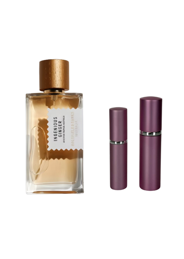Goldfield &amp; Banks Ingenious Ginger Eau de Parfum Unisex with 5ml and 10ml Pink Premium Atomizers