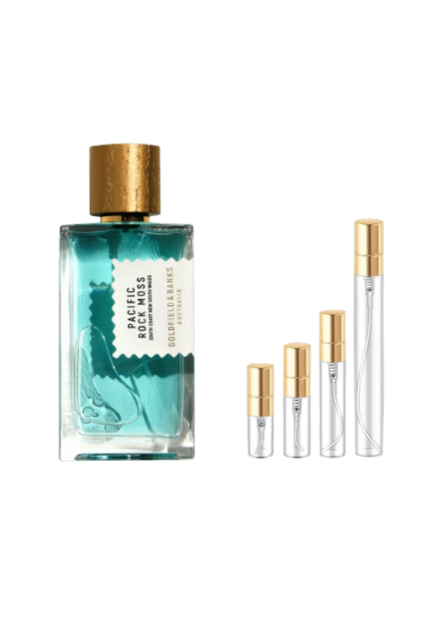 Goldfield &amp; Banks Pacific Rock Moss Eau de Parfum Unisex with 2ml, 3ml, 5ml, and 10ml Glass Decants with Gold Caps