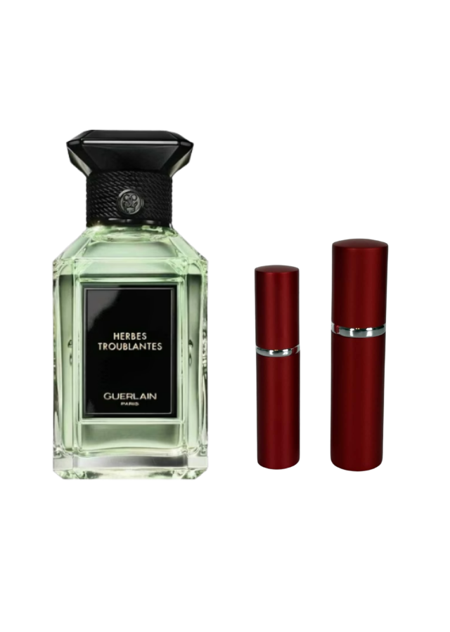 Guerlain Herbes Troublantes Eau de Parfum Unisex with 5ml and 10ml Red Premium Atomizers