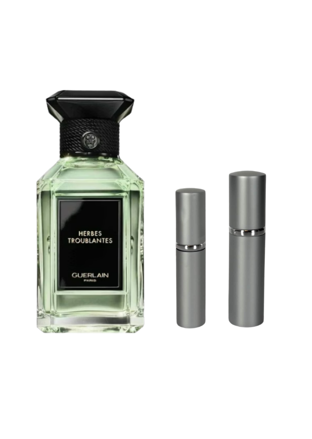 Guerlain Herbes Troublantes Eau de Parfum Unisex with 5ml and 10ml Silver Premium Atomizers