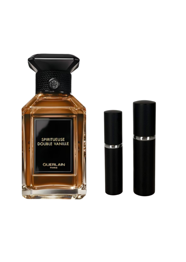 Guerlain Spiritueuse Double Vanille Eau de Parfum Unisex with 5ml and 10ml Black Premium Atomizers