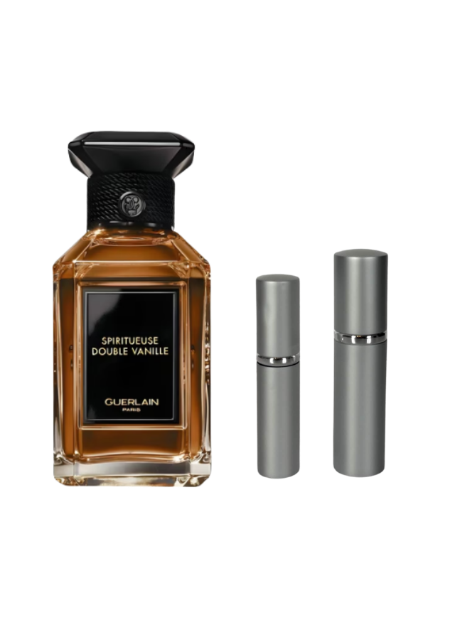 Guerlain Spiritueuse Double Vanille Eau de Parfum Unisex with 5ml and 10ml Silver Premium Atomizers