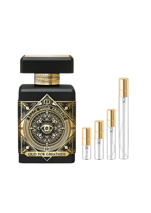 Initio Oud for Greatness Eau de Parfum Unisex with 2ml, 3ml, 5ml, and 10ml Glass Decants with Gold Caps