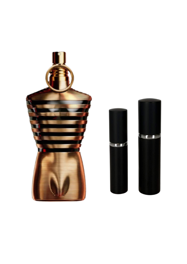 Jean Paul Gaultier Le Male Elixir for Men with 5ml and 10ml Black Premium Atomizers