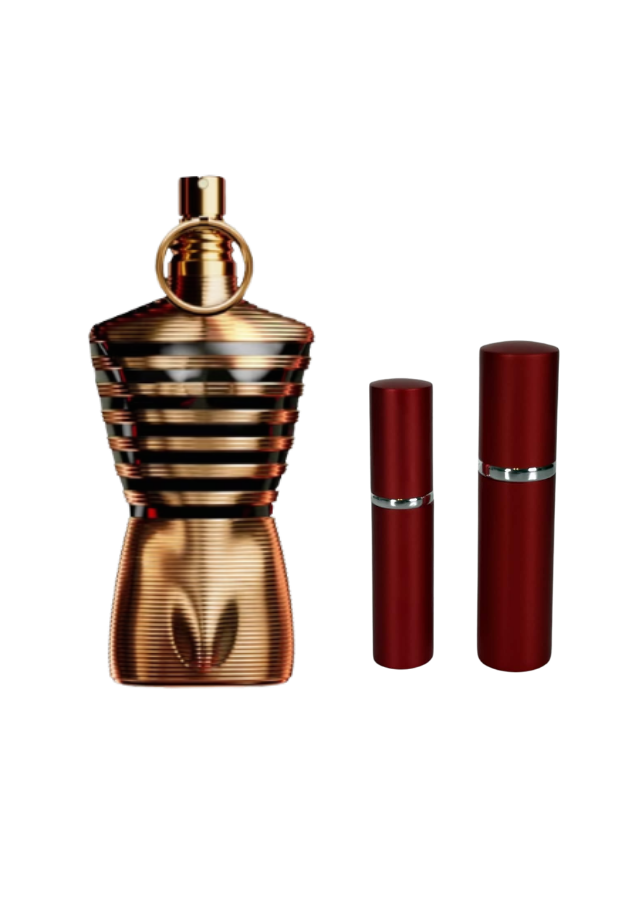 Jean Paul Gaultier Le Male Elixir for Men with 5ml and 10ml Red Premium Atomizers