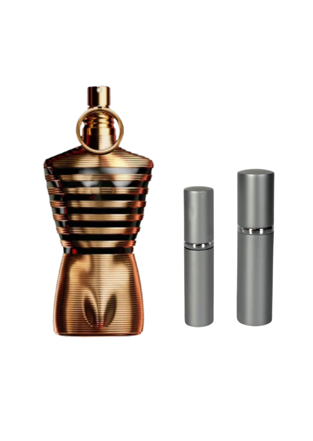 Jean Paul Gaultier Le Male Elixir for Men with 5ml and 10ml Silver Premium Atomizers