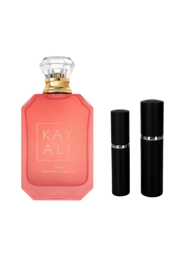 Kayali Eden Sparkling Lychee 39 Eau de Parfum for Women with 5ml and 10ml Black Premium Atomizers
