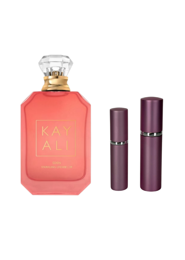 Kayali Eden Sparkling Lychee 39 Eau de Parfum for Women with 5ml and 10ml Pink Premium Atomizers