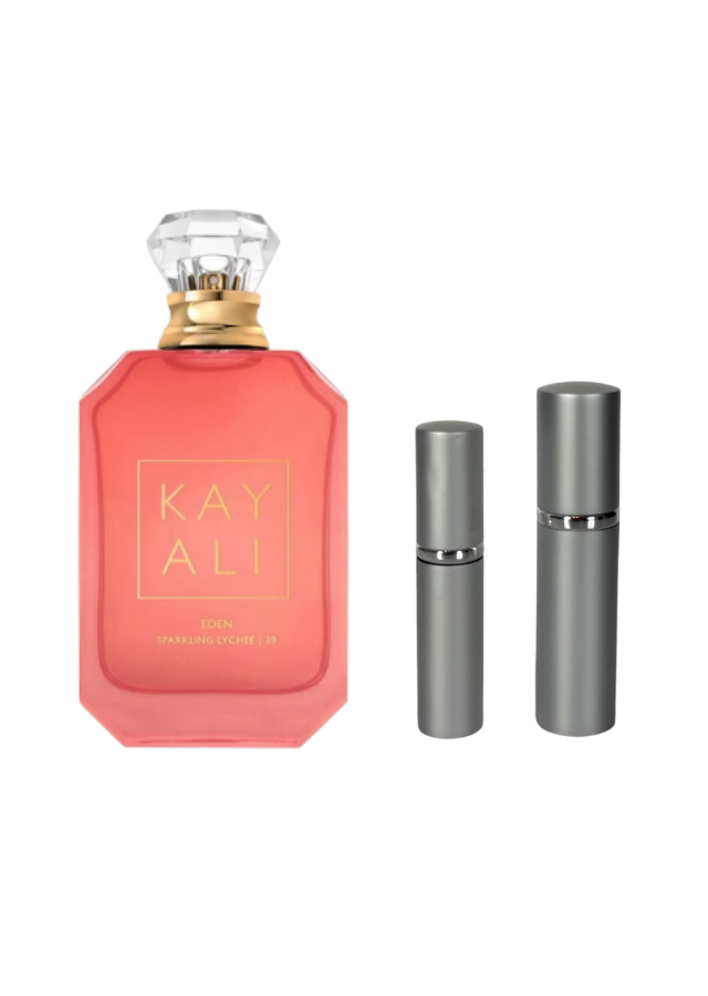 Kayali Eden Sparkling Lychee 39 Eau de Parfum for Women with 5ml and 10ml Silver Premium Atomizers