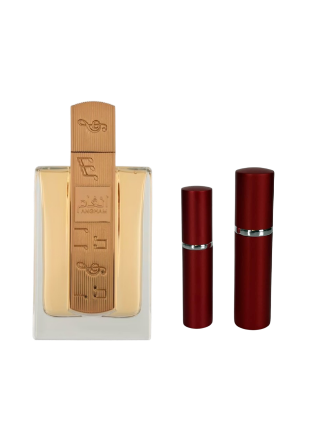 Lattafa Angham Eau de Parfum for Women with 5ml and 10ml Red Premium Atomizers