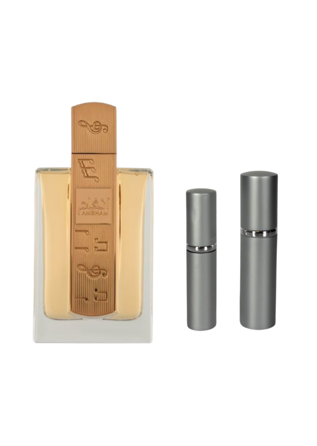 Lattafa Angham Eau de Parfum for Women with 5ml and 10ml Silver Premium Atomizers
