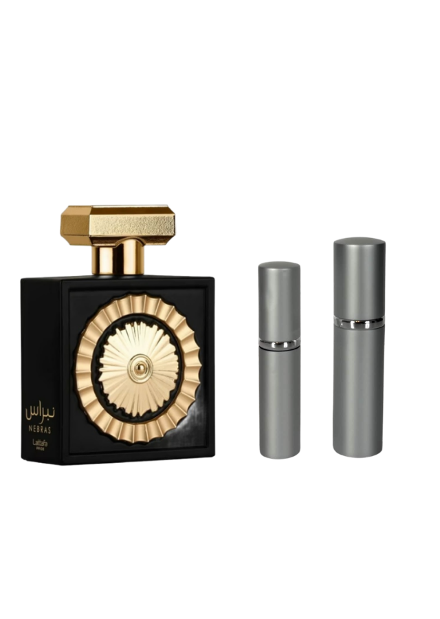 Lattafa Nebras Eau de Parfum Unisex with 5ml and 10ml Silver Premium Atomizers