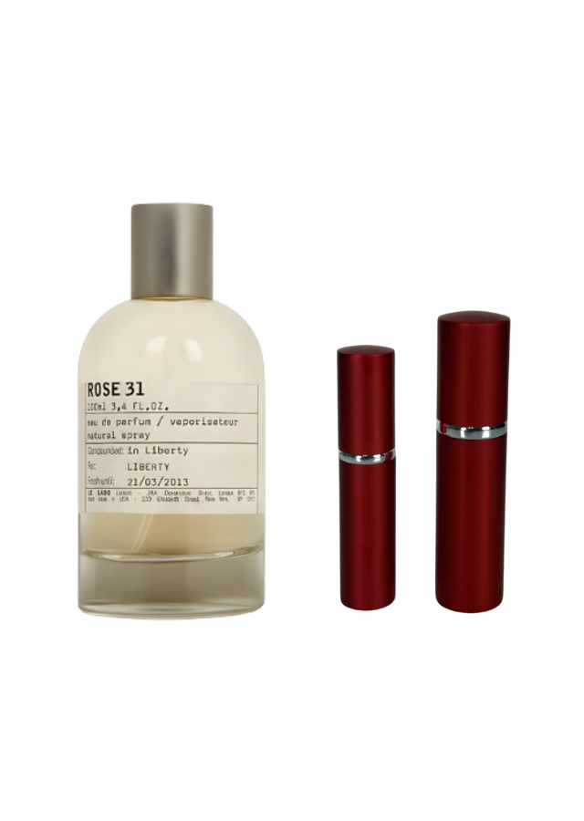 Le Labo Rose 31 Eau de Parfum Unisex with 5ml and 10ml Red Premium Atomizers