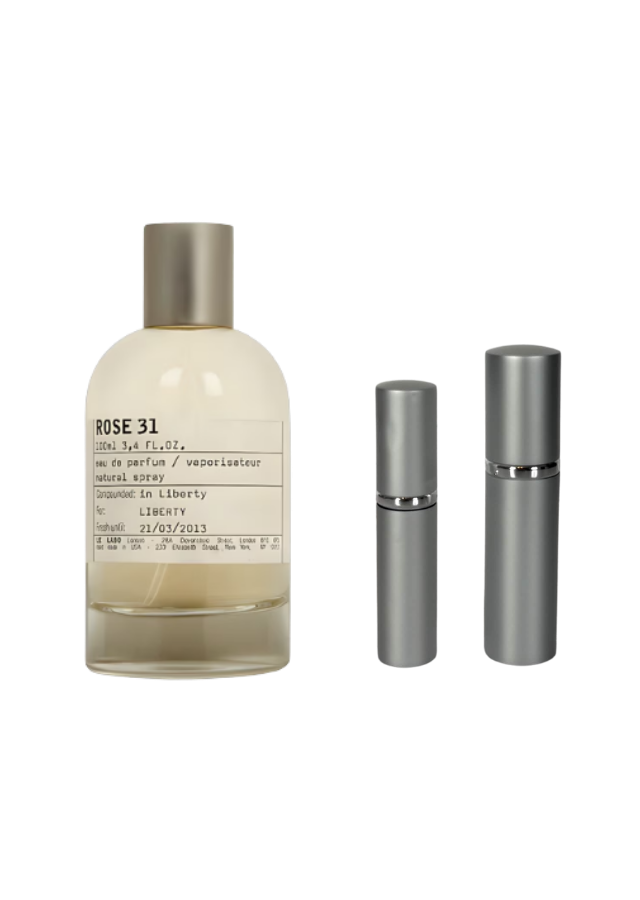 Le Labo Rose 31 Eau de Parfum Unisex with 5ml and 10ml Silver Premium Atomizers