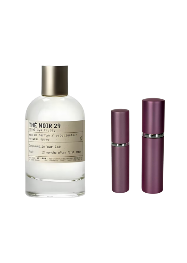 Le Labo Thé Noir 29 Eau de Parfum Unisex with 5ml and 10ml Pink Premium Atomizers