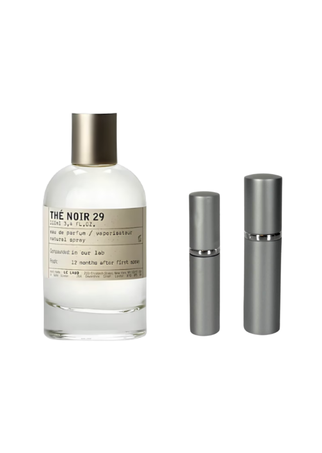 Le Labo Thé Noir 29 Eau de Parfum Unisex with 5ml and 10ml Silver Premium Atomizers