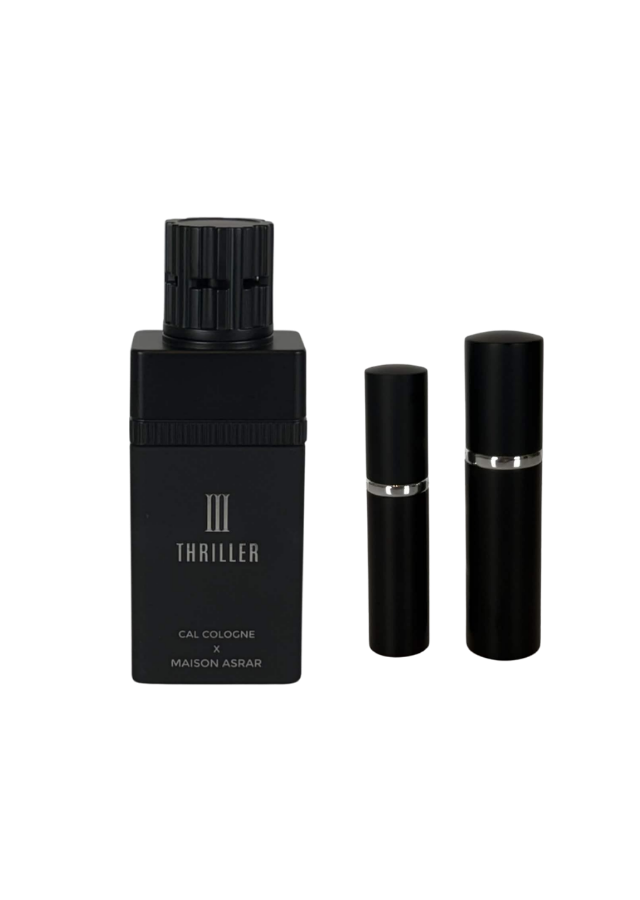 Maison Asrar Thriller III Extrait de Parfum Unisex with 5ml and 10ml Black Premium Atomizers
