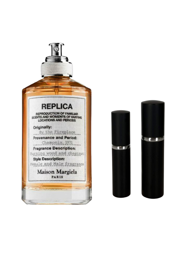 Maison Margiela REPLICA By The Fireplace Eau de Toilette Unisex with 5ml and 10ml Black Premium Atomizers
