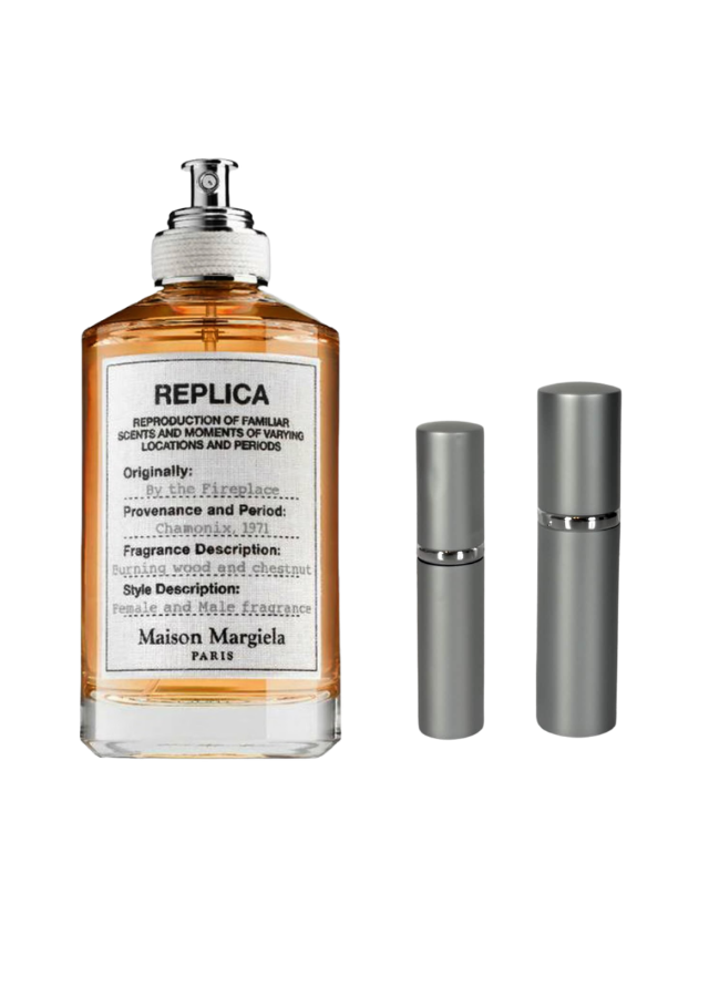 Maison Margiela REPLICA By The Fireplace Eau de Toilette Unisex with 5ml and 10ml Silver Premium Atomizers