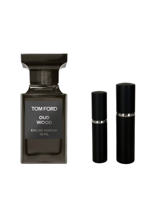 Tom Ford Oud Wood Eau de Parfum Unisex with 5ml and 10ml Black Premium Atomizers