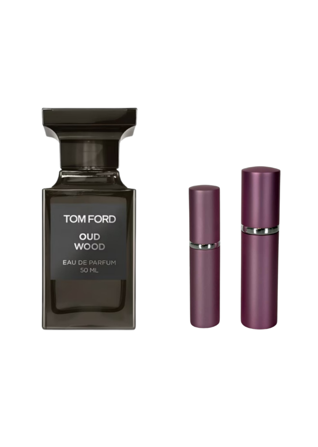 Tom Ford Oud Wood Eau de Parfum Unisex with 5ml and 10ml Pink Premium Atomizers