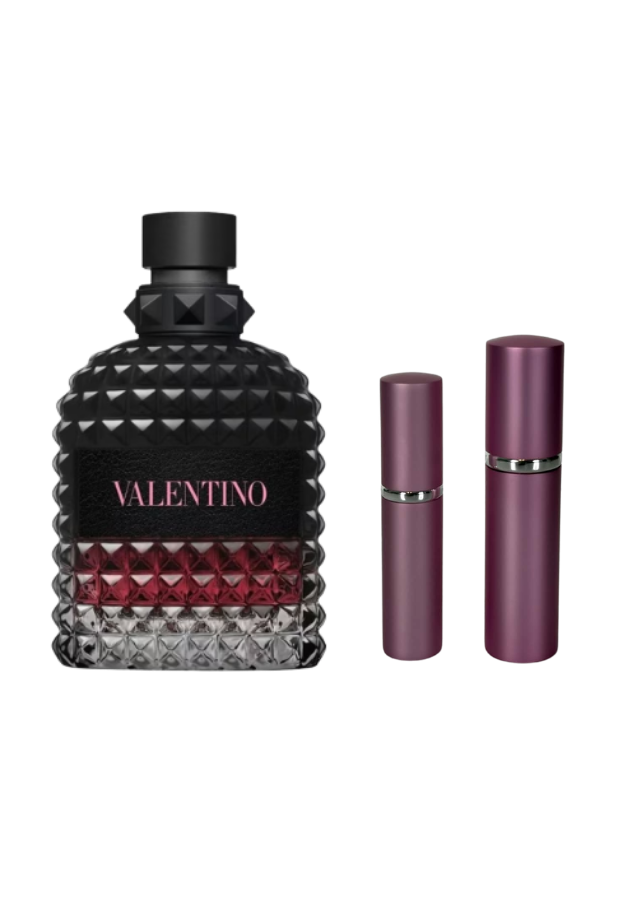 Valentino Uomo Born in Roma Intense Eau de Parfum For Men with 5ml and 10ml Pink Premium Atomizers