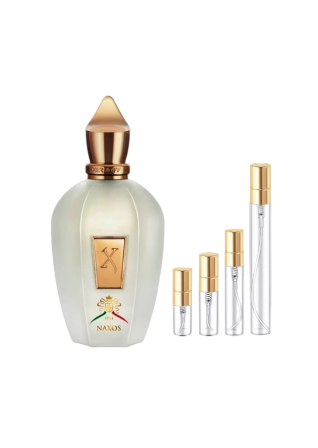 Xerjoff 1861 Naxos Eau de Parfum Unisex with 2ml, 3ml, 5ml, and 10ml Glass Decants with Gold Caps