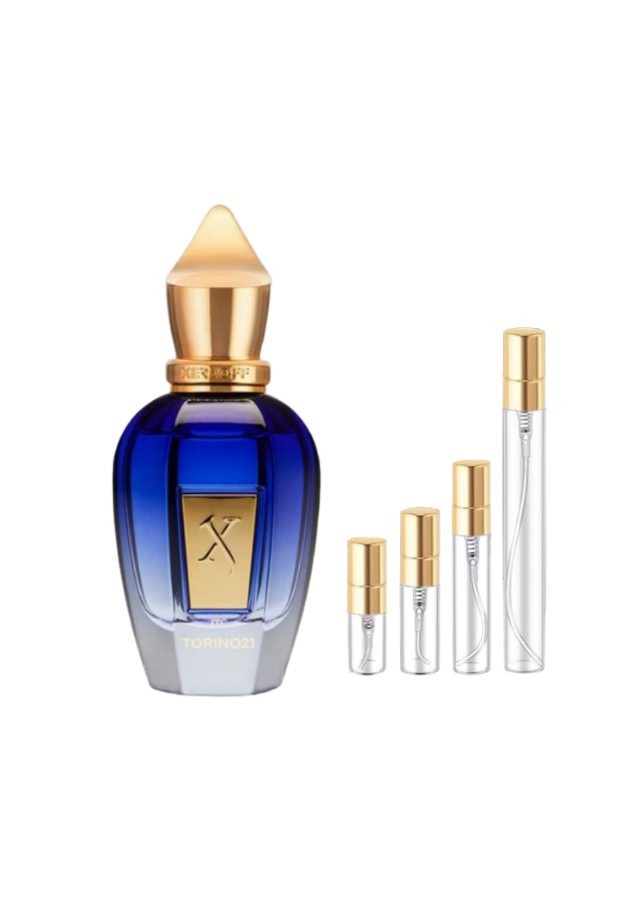 Xerjoff Torino21 Eau de Parfum Unisex with 2ml, 3ml, 5ml, and 10ml Glass Decants with Gold Caps