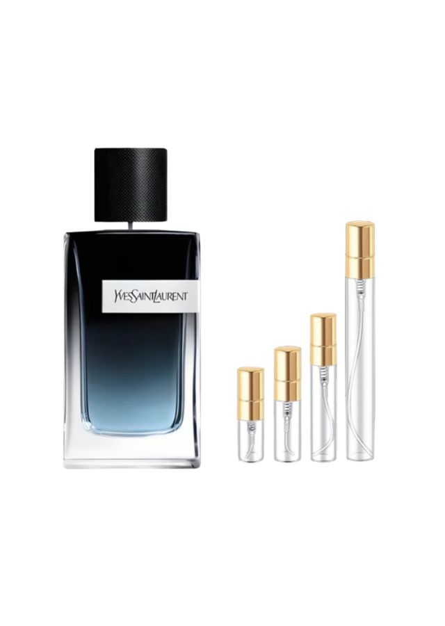 Yves Saint Laurent Y Eau de Parfum for Men with 2ml, 3ml, 5ml, and 10ml Glass Decants with Gold Caps